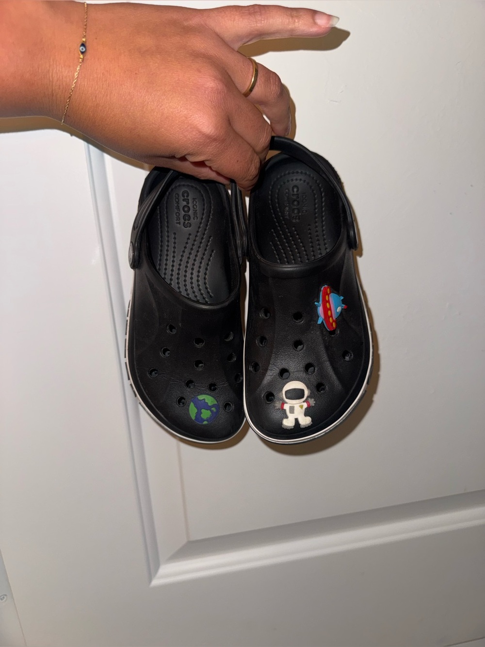 CROCS Kids' Black Clog with Space Jibbitz